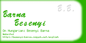 barna besenyi business card